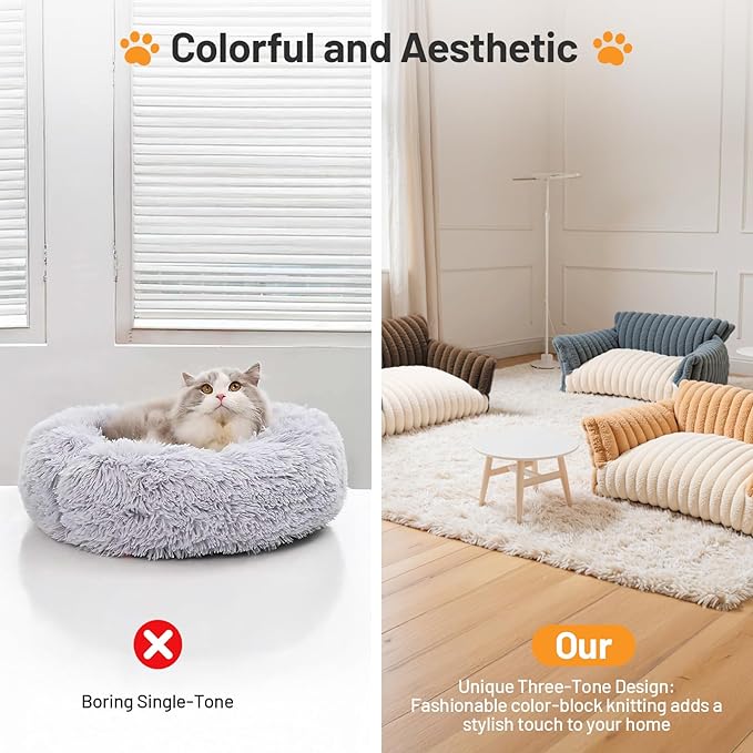 Washable Pet Sofa Bed - Comfortable Supportive Cat Couch for Large Indoor Cat - Medium Dog Bed with Soft Cusion
