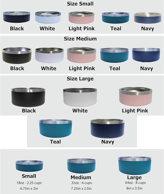 Custom Dog Bowl with Large Name - 304 Stainless Steel, Personalized Engraved, Nonslip, Custom Cat Bowl, Feeder, Pet Supplies, Food (Black, Small - 18oz)