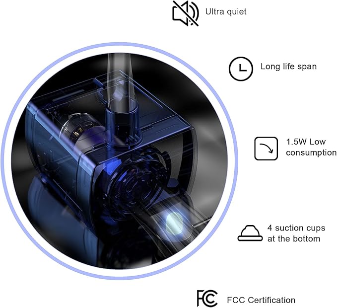 Crystal Cat Water Fountain Stainless Steel, 101oz/3L Pet Fountain with LED Light for Cats and Dogs (Green)