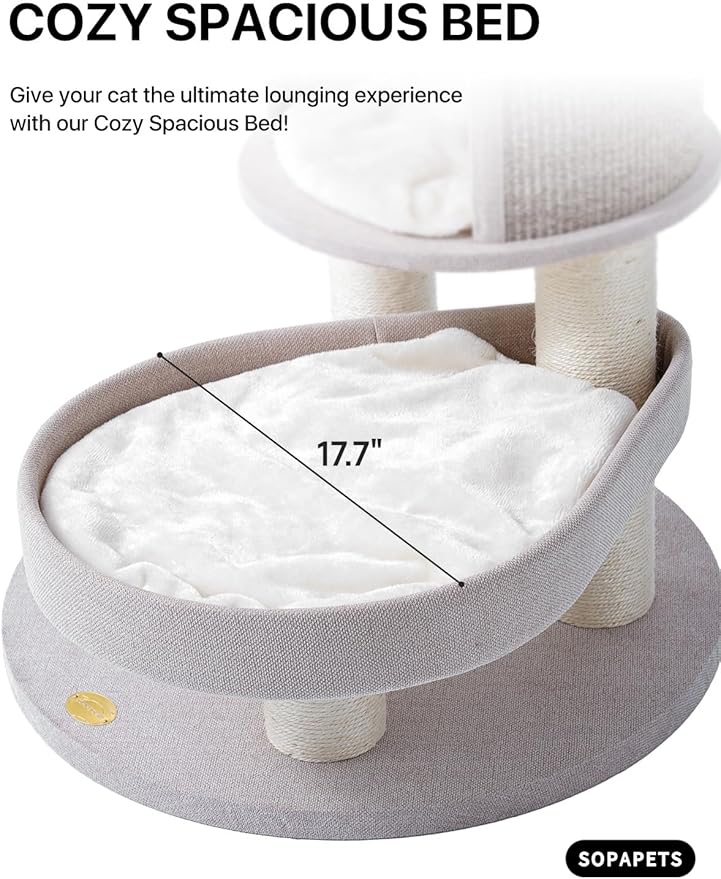 Extra Large Cat Tree Tower for Indoor Cats Large Adult, Maine Coon Cat Tree with Hammock (Begin, 64.2“H)