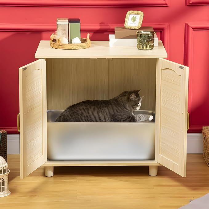 Stainless Steel Litter Box, 23.6x15.8x8 Inch(Deep) Stainless Steel Cat Litterbox XXL with High Sides, Non Stick No Smell Easy Clean Jumbo Metal Litter Boxes for Big/Fat Kitty