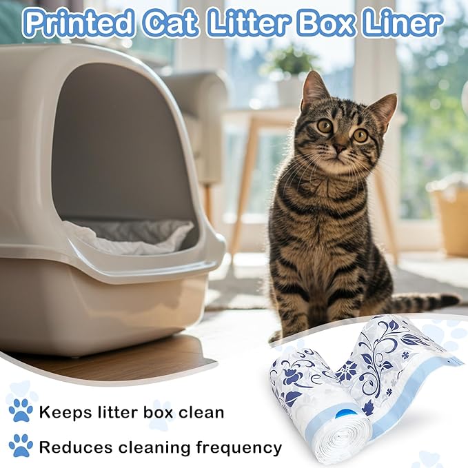 Unicorn Catcher Cat Litter Bags 36" x 19" Large Litter Box Liners Tear-Resistant with Drawstring for Easy Access Cat Litter Liners for Litter Boxes Under 36in Total Size, 30 Pack