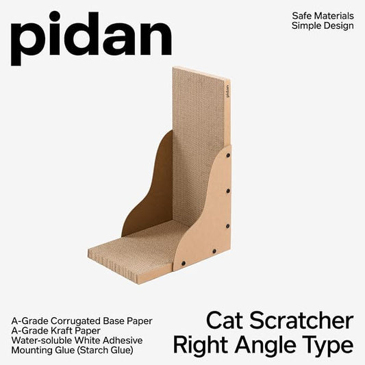 pidan Cat Scratcher Cardboard,L Shape Cat Scratchers for Indoor Cats Scratching Board,A-Grade Corrugated Base Paper,Safe Glue (L Type)