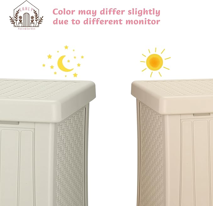 Heavy Duty Cat House Waterproof, Hidden Cat Litter Box Enclosure with Flip Lid for Easy Cleaning, Extra Thick Insulated Cat House Outdoor, Winter Feral Cat Shelter Weatherproof, Oakmilk