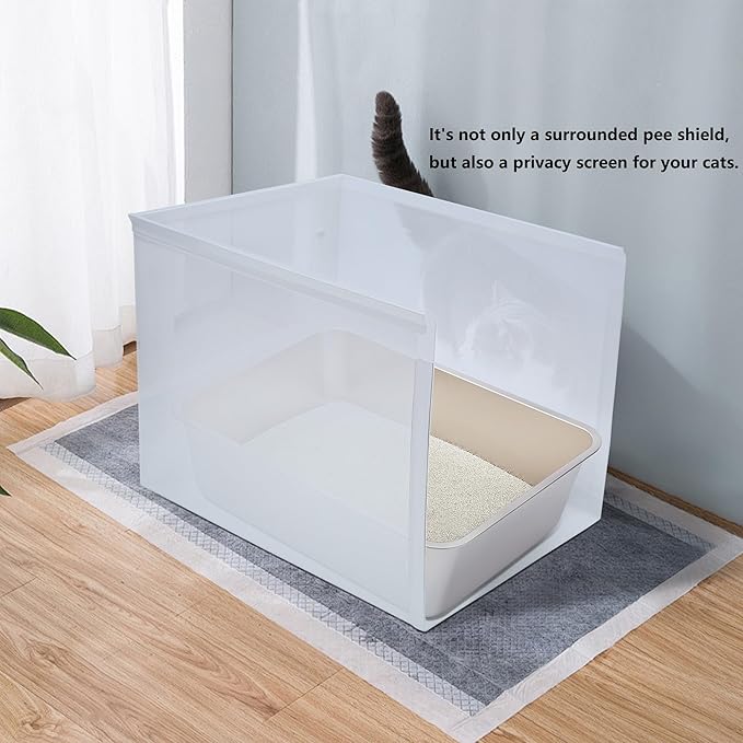 2Pcs Large Cat Litter Box, Stainless Steel Metal Box for Cats, XL Kitty Litter Box with Enclosure, Premium Odor-Free Design