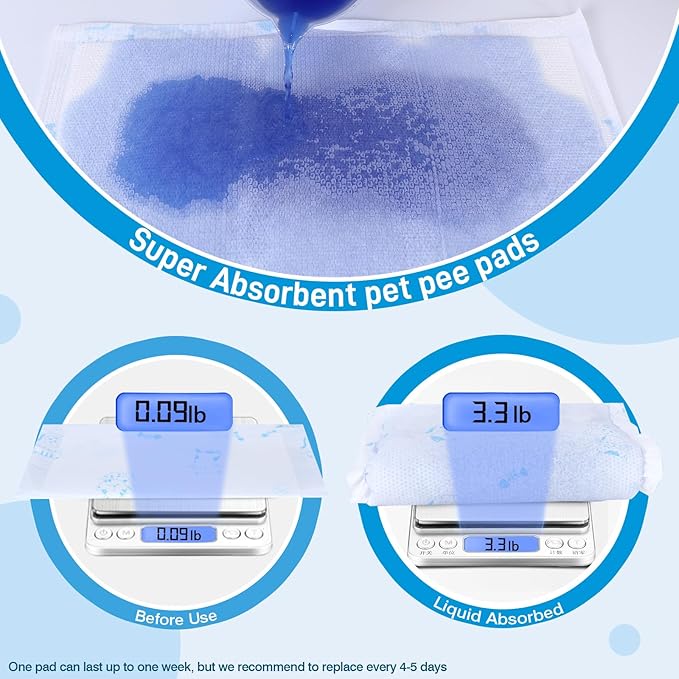 50 Count Cat Pad Refills Super Absorbent Pee Pads for Cats Enhanced Odor Control with Light Scent 16.9" x 11.4" Compatible with Tidy Cats Breeze Litter System