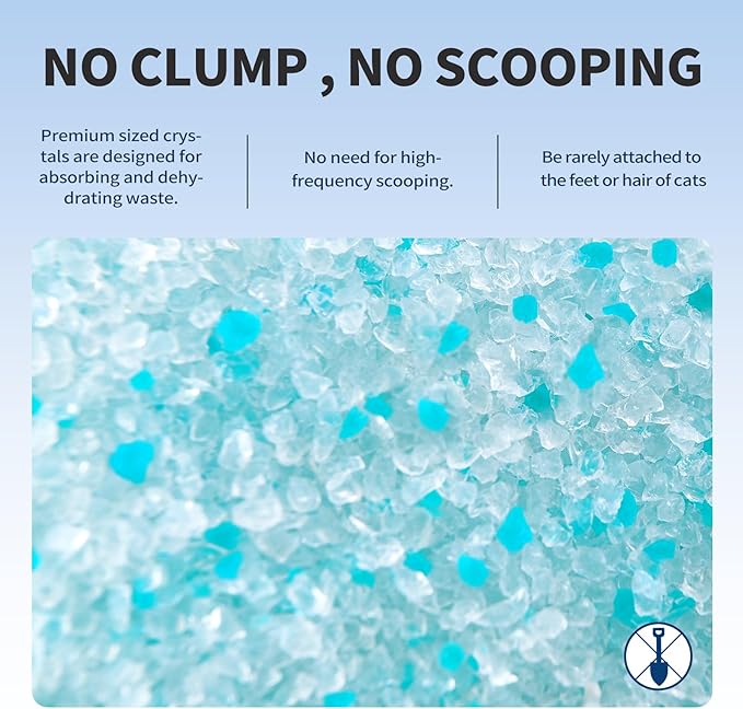 Cat Litter Crystals No Clumping Odor Control Kitty Litter Non-Clumping No scooping Low Dust, Low Tracking, Dehydrates Waste Cologne - 25.8 lbs (6 x 4.3 lb Packs)