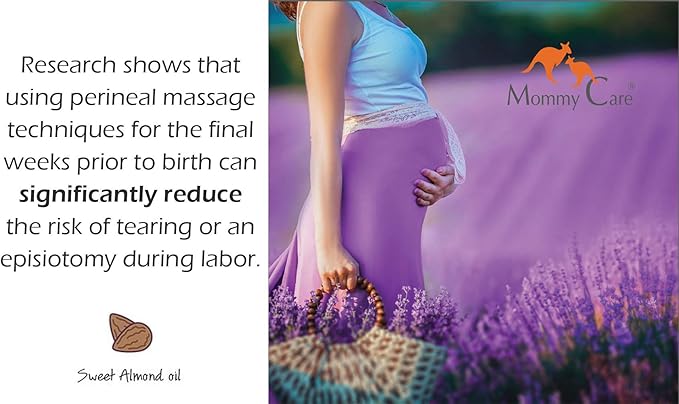 Mommy Care Perineal Massage Oil Labor Preparation, Flexible Perineal Massage Oil, Sweet Almond Oil for Pregnancy and Postpartum Recovery 100ml/3.38 fl.oz Organic All Natural