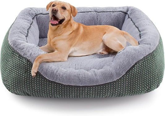 INVENHO Large Dog Beds Large Sized, Washable Orthopedic Warming Soft Sleeping Durable with Anti-Slip Bottom
