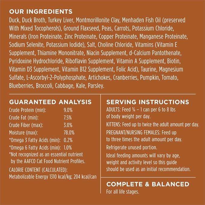 Instinct Original Pate Wet Cat Food, Grain Free Recipe - Real Duck, 5.5 oz. Cans (Pack of 12)