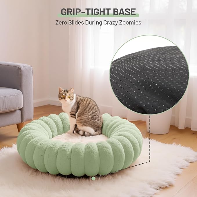 Cat Bed for Indoor Cats Fluffy Cat Sofa Recliner with Removable Washable Cover Cute Pet Lounge Suitable for Puppy Kitten