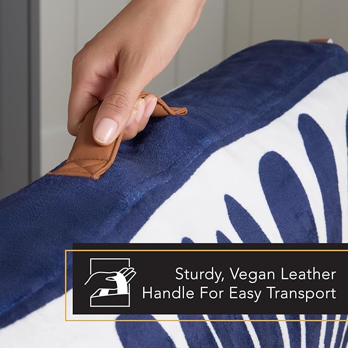 TOWN & COUNTRY LUXE CuddleTown Matisse Everwash® Pillow Pet Bed, Water Repellent Floor Pillow, Machine Washable Cover, Soft & Calming, Navy Blue, Large 44"x34"x4"