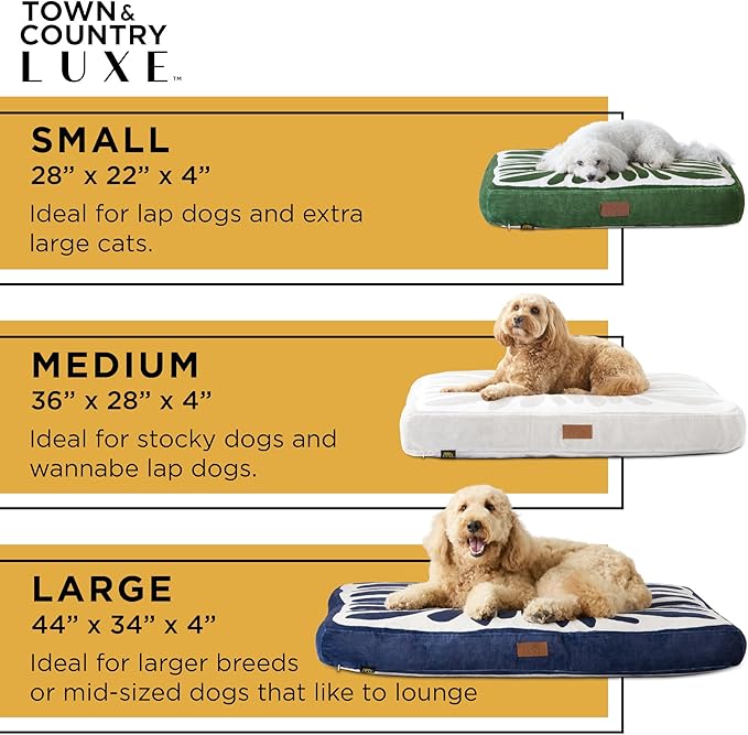 TOWN & COUNTRY LUXE CuddleTown Matisse Everwash® Pillow Pet Bed, Water Repellent Floor Pillow, Machine Washable Cover, Soft & Calming, Taupe, Medium 36"x28"x4"