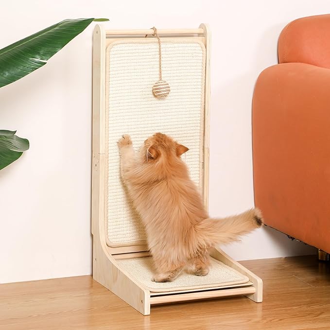 L-Shaped Cat Scratcher Pad for Indoor Cats - Sisal Scratching Board, Furniture Protector, and Scratch Post