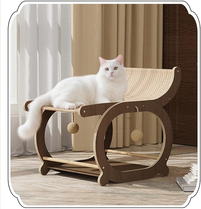 Mellowkin Cat Scratcher Couch, Double-Layer Lounger Cat Scratcher, The Claw Lounge, 2-in-1 Cats Scratch Pad and Lounger, Wear Resistant Scratching Sisal Chair for Indoor Cats (D)