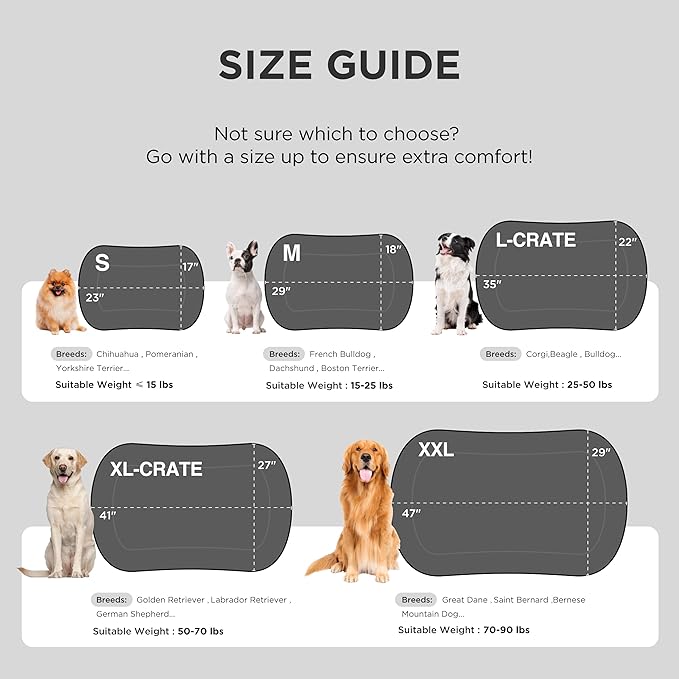 Bedsure Washable Dog Crate Pad for Extra Large Dogs, Anti-Slip Puppy Kennel Dog Bed for Crate - Ultra Soft Fleece Flat Thin Pet Mat (Not Chew Proof), Grey XXL 47"x29"