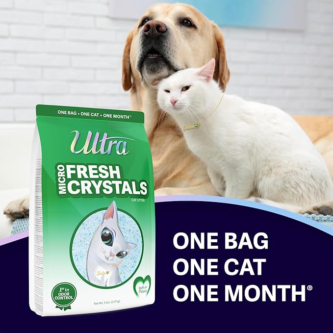 Ultra Fresh Scented Micro Crystals Premium Cat Litter - 99.9% Dust Free, Soft on Paws - 5 Lbs.