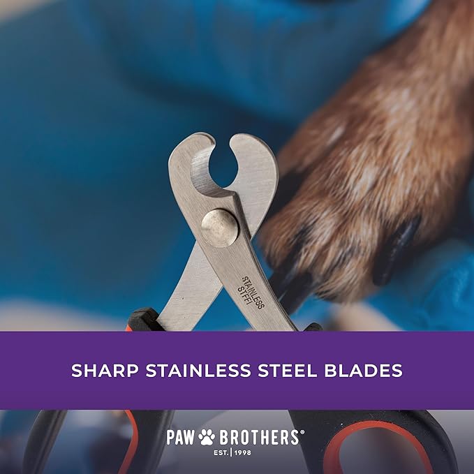 RYAN'S PET SUPPLIES Paw Brothers Small Medium Dog & Cat Nail Clipper Scissor and Trimmer, Easy to use, Toenail Claw, Professional Stainless Steel Blade Grooming Tool for Pets