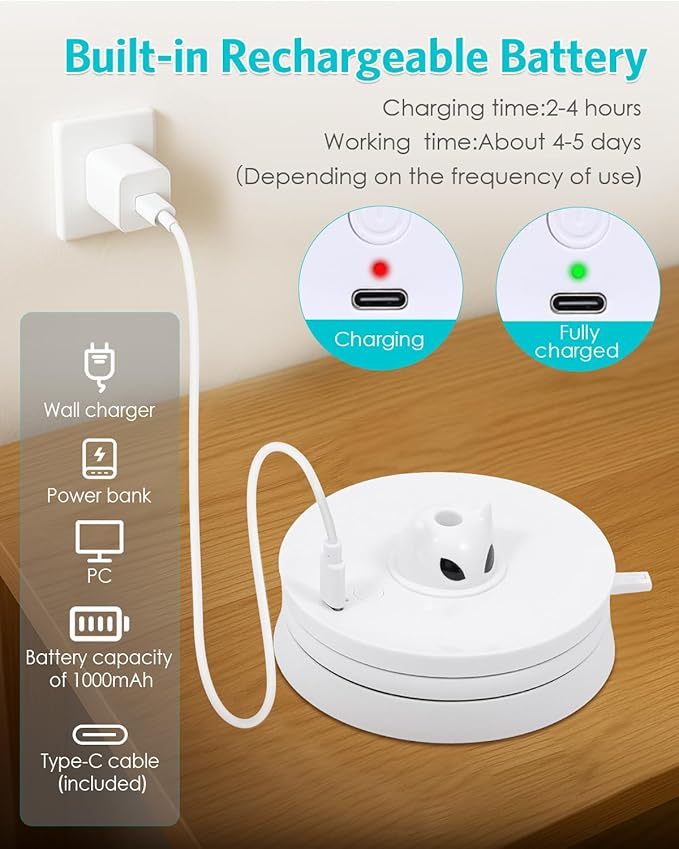 Interactive Cat Toy, Rechargeable Cat Toys for Indoor Cats, Automatic Cats Chasing Toy, Hide & Seek, 2 Modes, Self-Holding Suction Base, 3-in-1 Feather Toys with 1 Teaser Pole, 4 Replacements