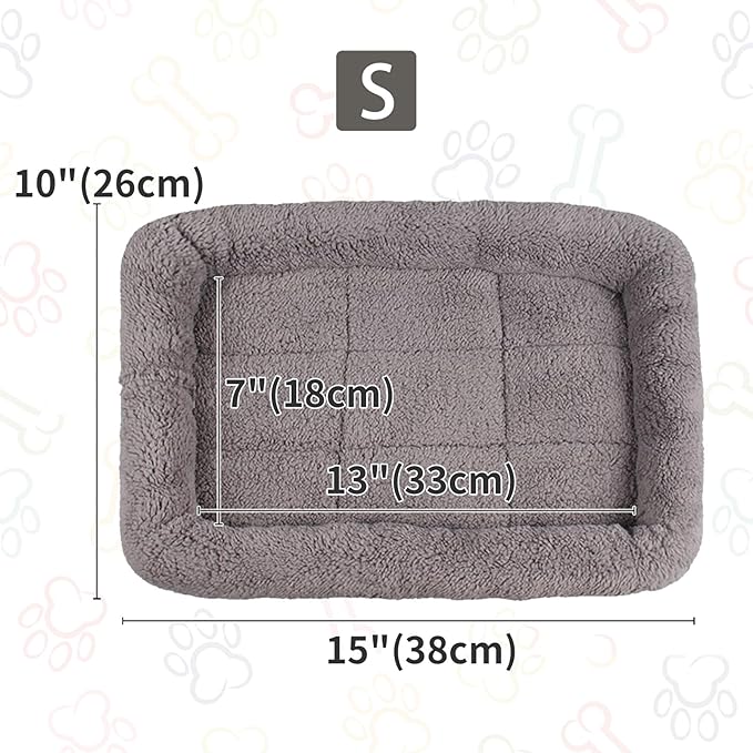 PETLESO Small Cat Bed Mat Plush Pet Cushion, 15" x 10" Cat Pad with Cozy Pillow Around for Indoor Pets, Pup Curl Sleep Self Warming Mat for Crate Carrier/Outdoor Pet Houses, Non-Slip Bottom, Small