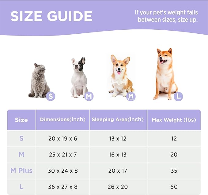 Lesure Fluffy Dog Beds for Puppy&Kitten- Orthopedic Rectangle Calming Pet Sofa,Fluffy Plush Bubble Bolster Cat Bed with Removable Washable Cover and Nonskid Bottom,20x19x6inches,Grey