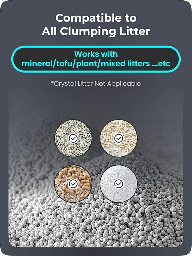 Self-Cleaning Litter Box Automatic Electronic Hands-Free Smart Robot self Cleaning Litter Box - Large 60L Capacity, Safe Anti-Pinch,with Deodorizer and Liner,for Multiple Cats (Grey Pro)