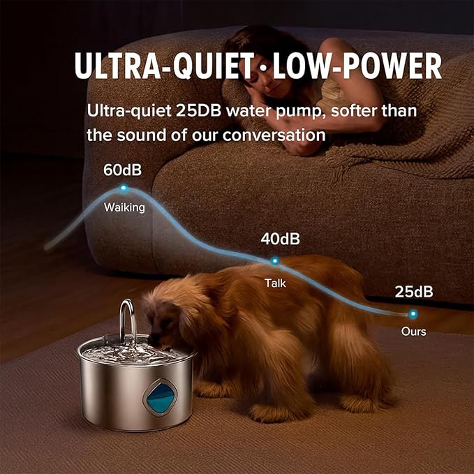 Pawira Water Fountain for Cats, Pawira Cat Fountain, Large Capacity 3.2L/108oz Automatic Pet Water Dispenser with Faucet, Spout Visible Window, Quiet Pump (1 Pc + 10 Filter, One Size)