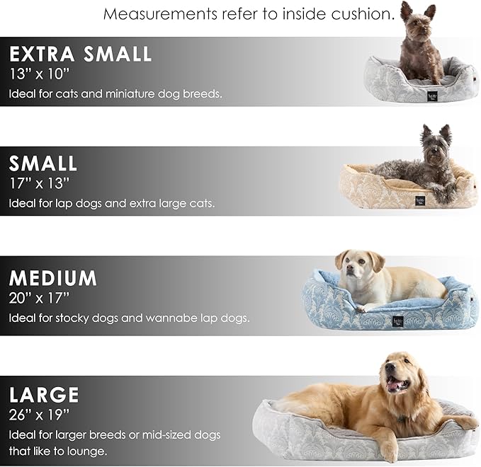 Nicole Miller New York PET Mod Damask Plushy Bolster Pet Bed, Cozy & Calming, Non-Slip Bottom, Machine Washable Cover, Grey, Medium 30"x23"x8"