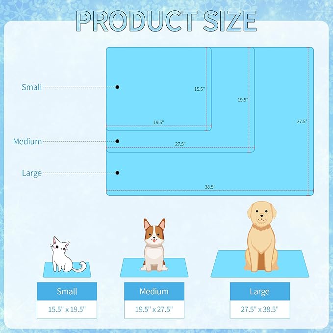 NACOCO Summer Pet Cooling Mat - Cat Dog Cushion Pad Sleeping Cool Ducks Comfortable Soft for Pets Kids and Adults (Blue Duck, L)