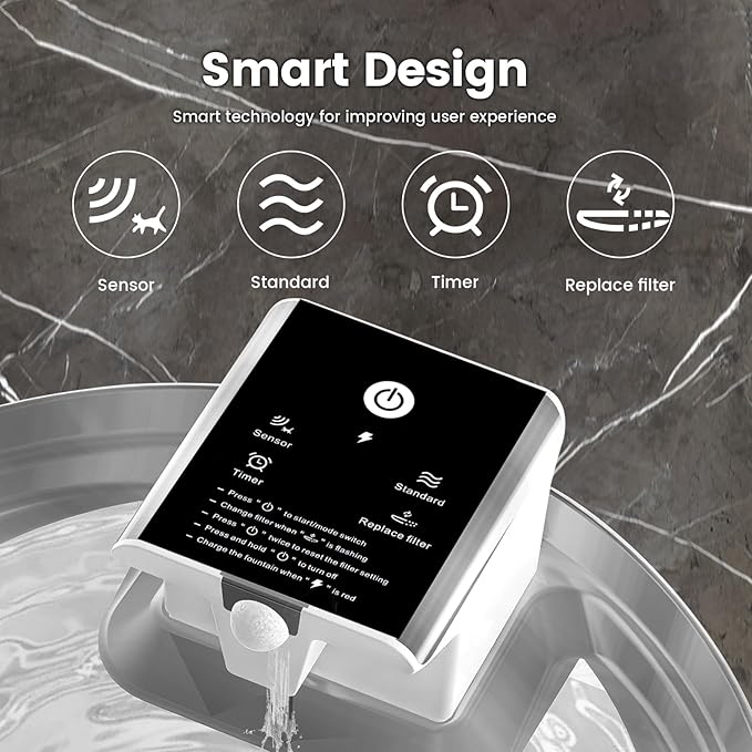 Meill Cat Water Fountain Stainless Steel, 236oz/7L Large Capacity Battery Operated Pet Water Fountain Indoor, Cordless Automatic Cat Water Dispenser for Drinking, Suitable for Large Dogs and Cats