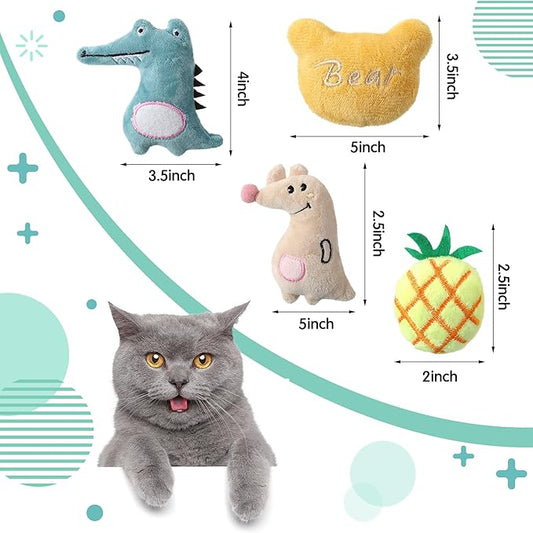 Gejoy 20 Pieces Catnip Toys for Indoor Cat Plush Cat Chew Toys Lovely Kitten Catnip Kitten Entertaining Interactive Kitten Dolls(Lovely)