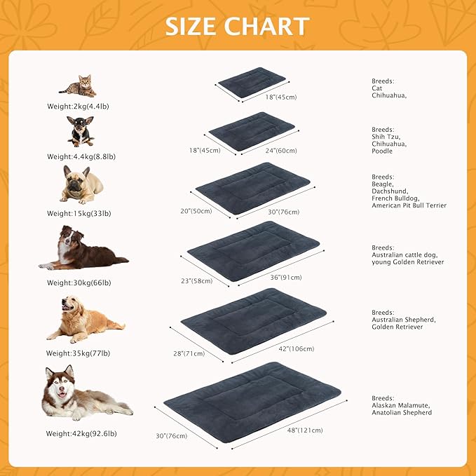 Reversible Dog Bed Mat with Plush and Corn Velvet,Soft Warm Pet Cushion, Dual Purpose Washable Sleeping Mattress Bed for Small Medium Large Dog and Cat XB004 (18 * 13", Dark Grey)