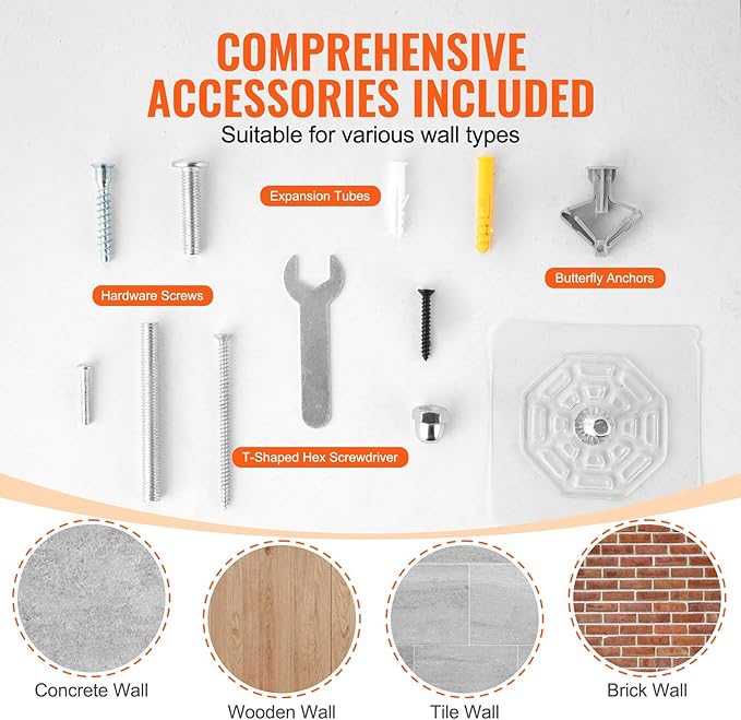 VEVOR 4 Tiers Tall Cat Wall Furniture Set with 4 Jumping Boards, Wall-Mounted Cat Floating Shelf up to 40 lbs, 12 mm Pine Wood Perch for Sleeping, Playing, and Climbing