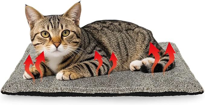 Self-Warming Cat Bed Pad, Self-Heating Cat Bed Mat Thermal Blanket for Indoor Cats & Small Dogs,22 * 16 inch
