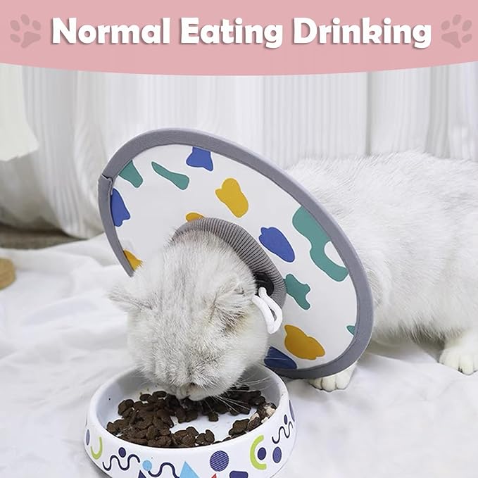 LOS ANDES Cat Recovery Collar - Adjustable Protective Collar Alternative, Prevents Licking Wounds, Lightweight for Kitten & Puppy