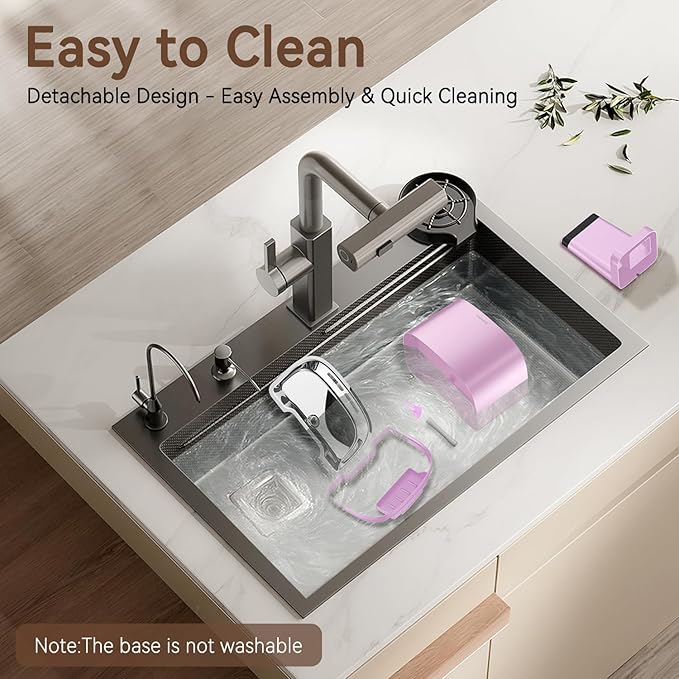 Cat Water Fountain, 122oz/3.6L Pumpless Cat Fountain, Cordless Water Fountains for Cats Indoor, Dog Pet Water Fountain Battery Operated with Stainless Steel Tray (Pink, Fountain+8 Fliters)