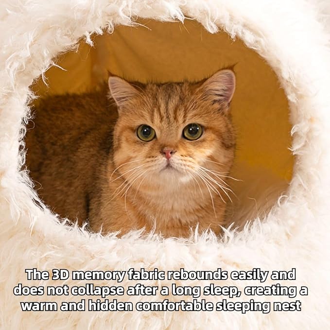 Animal Design Pet Bed Cat Dog Bed for Indoor Cats Pet Tent Cave with Removable Cushion Plush Half-Enclosed Warm House for Cats Small Dogs Kitten Puppy Sleeping (Deer,Small)