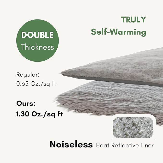 Self Warming Mat, 24''*20'' Non-Skid Thermal Pet Mat, Washable Outdoor Insulation for Cat House, Carrier Cat Bed, Gray