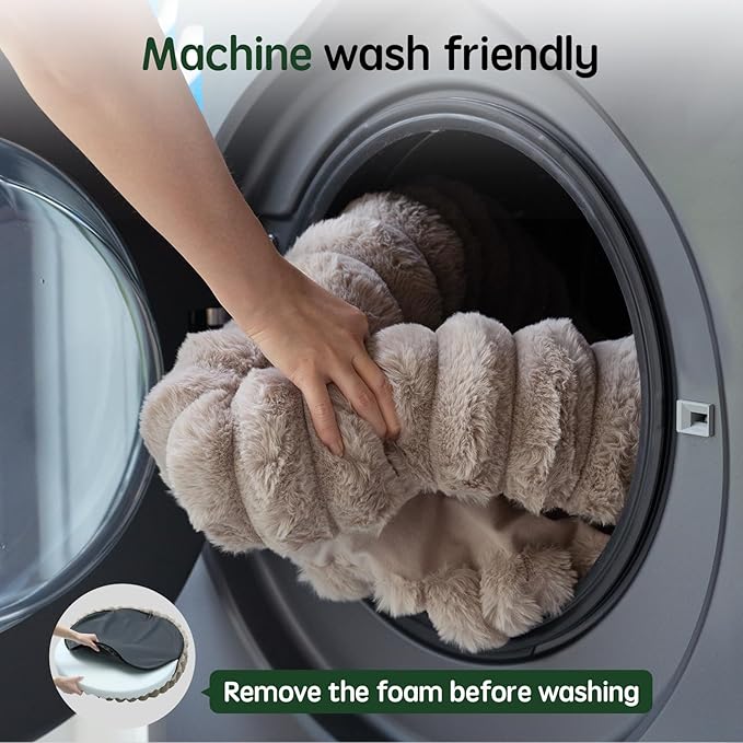 BALANCE Luxury Donut Dog Bed, 30 Inches Round Dog Bed Medium Size Dogs Washable, Orthopedic Calming Dogs Bed for Pets with Anti-Slip Bottom, Oatmeal