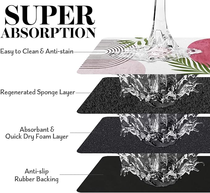 Dog Food Mats for Floors, Absorbent Dog Bowl Mat for Food and Water Dispenser Mat, Quick Dry Cat Food Mat Pet Supplies