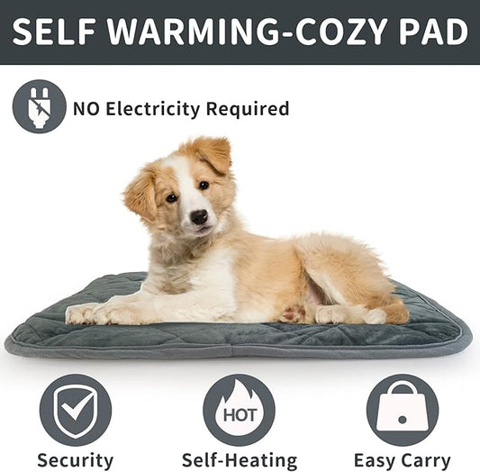 Self-Warming Cat Bed Indoor/Outdoor Super Soft Self Heating Pet Mat Washable Thermal Pad for Cat & Dog 21x15.7 inch