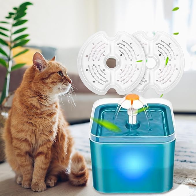 Cat Water Fountain Filters for 84oz/2.5L Stainless Steel Pet Fountain and 67oz/2.0L Plastic Cat Drinking Fountain, 12 Pack Pet Replacement Filters Set