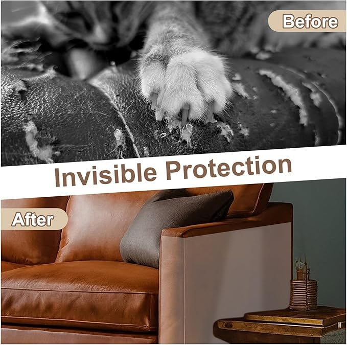 uxcell Anti Scratch Furniture Protector, 1 Roll 39" x 12" Single-Sided Sticky Couch Protector from Cat Claws, Clear Protectors from Cats Scratching for Sofa Corners, Walls, Doors