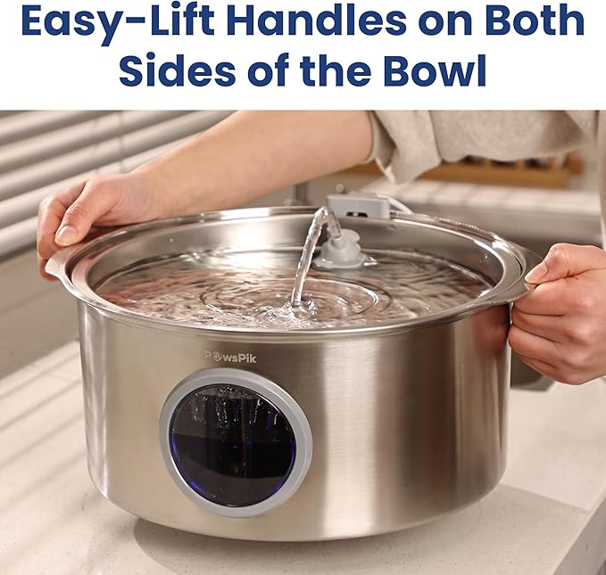 Ultra-Quiet Stainless Steel Dog Water Fountain, 1.8-gal