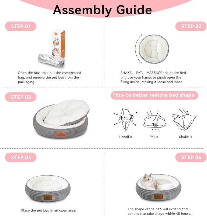 30in Dog Bed Sofa for Small/Medium/Large Dogs, Machine Washable Supportive Foam Pet Couch with Washable Removable Mat and Non-Slip Bottom, Pet Cuddler for Indoor/Outdoor/Car/Cage, Light Grey