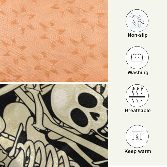 Fun Skull Pet Bed Cute Dog Bed Mat Absorbing Non Slip Pad Pet Sleeping Mat for Small, Medium, and Large Dogs Puppy Cat 24 in x 18 in