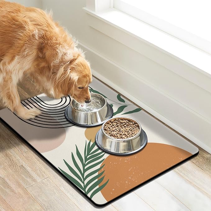 Dog Food Mats for Floors, Absorbent Dog Bowl Mat for Food and Water Dispenser Mat, Quick Dry Cat Food Mat Pet Supplies