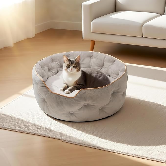 Cute Cat Beds Kitten Beds，Small Dog Beds, Washable Pet Beds for Puppy and Kitty, 20 Inch