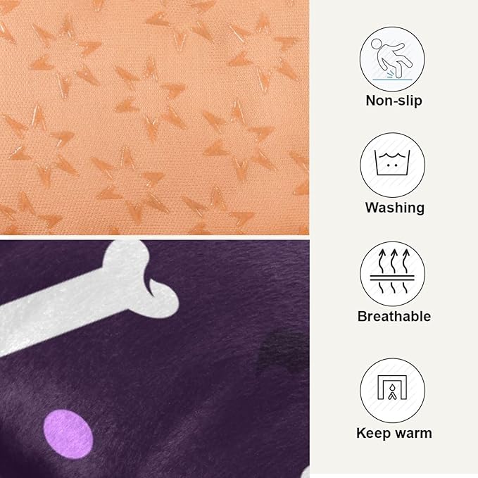 Pet Bed Halloween Cat Skull Dog Bed Mat Absorbing Non Slip Pad Pet Sleeping Mat for Small, Medium, and Large Dogs Puppy Cat 36 in x 24 in