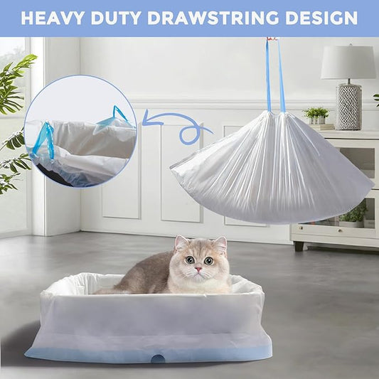 Jumbo Cat Litter Box Liner Bags Extra Large&Thick,10 count,36" x 18" Heavy Duty Cat Litter liners